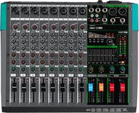 Depusheng PA8 8 csatornás DJ keverő 256 DSP effekt Bluetooth USB 48V phantom 1