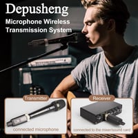 Depusheng T9 Vezeték Nélküli XLR Mikrofon Rendszer - Dinamikus és Kondenzátor Mikrofonokhoz, Keverőkhöz, Hangfalakhoz, Újratölthető Akkumulá 2