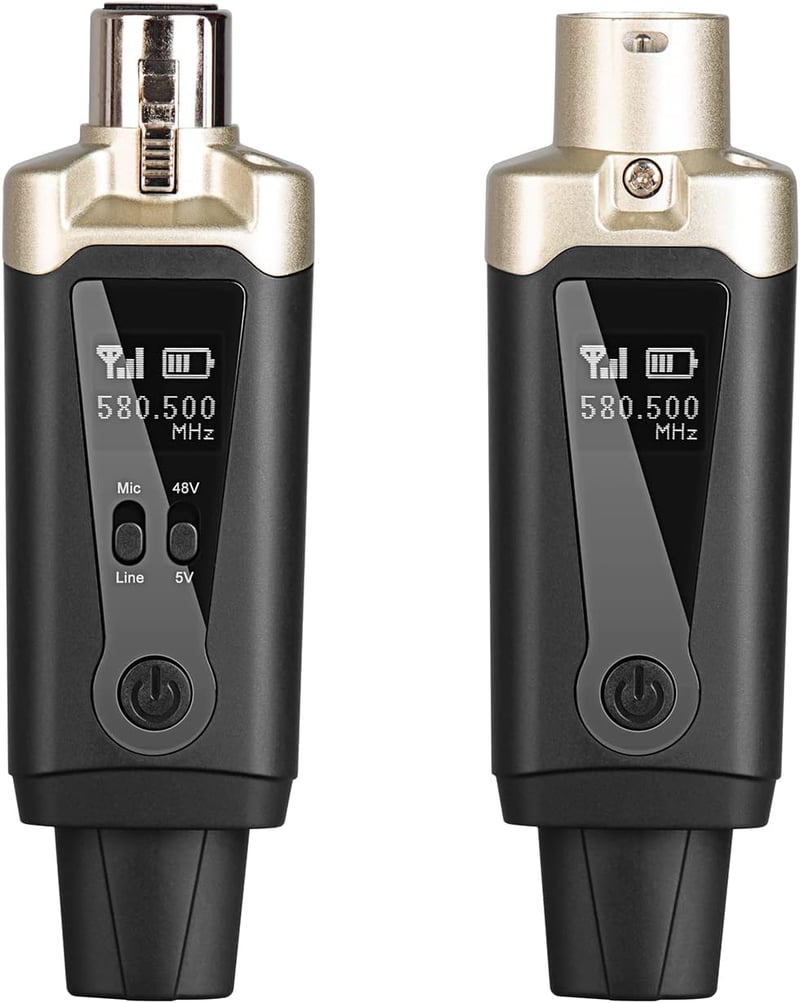 Depusheng T9 Vezeték Nélküli XLR Mikrofon Rendszer - Dinamikus és Kondenzátor Mikrofonokhoz, Keverőkhöz, Hangfalakhoz, Újratölthető Akkumulá
