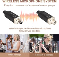 Depusheng T9 Vezeték Nélküli XLR Mikrofon Rendszer - Dinamikus és Kondenzátor Mikrofonokhoz, Keverőkhöz, Hangfalakhoz, Újratölthető Akkumulá 5