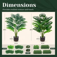 Set od 2 umjetne biljke Der Rose – Monstera i palma, dekoracija za ured, visina 70 cm 3