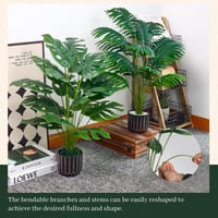 Set od 2 umjetne biljke Der Rose – Monstera i palma, dekoracija za ured, visina 70 cm 7