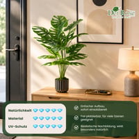 Umjetna biljka Monstera list 71 cm, dekoracija za dnevni boravak, kupaonicu i balkon, umjetna sobna biljka 5