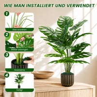 Umjetna biljka Monstera list 71 cm, dekoracija za dnevni boravak, kupaonicu i balkon, umjetna sobna biljka 4
