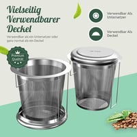 Der Traum Teaszűrő Szett - 2 db Rozsdamentes Acél Teatojás Fedéllel és Összecsukható Fogantyúval - Finom Szűrő Minden Csészéhez, Mosogatógép 6
