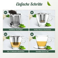 Der Traum Teaszűrő Szett - 2 db Rozsdamentes Acél Teatojás Fedéllel és Összecsukható Fogantyúval - Finom Szűrő Minden Csészéhez, Mosogatógép 5