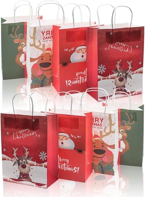 Derbway Božićne kraft poklon vrećice - 3x set od 8 komada (24 vrećice)