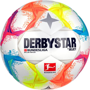 Nogometna lopta Derbystar Bundesliga Brillant Replica v22 - veličina 4, duginih boja, rabljena