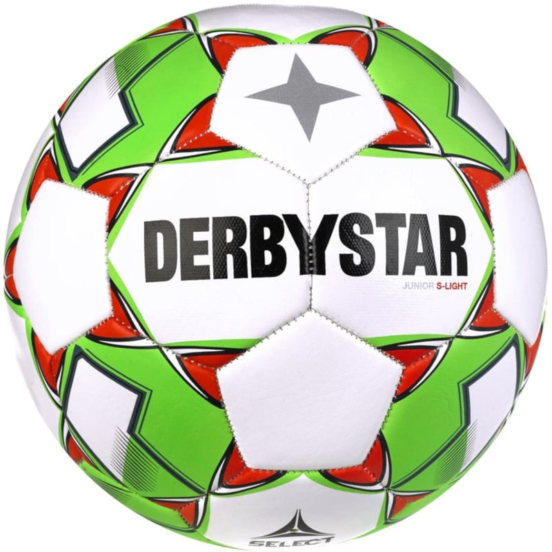 Futbalová lopta Derbystar Junior S-Light V23 – veľkosť 3, bielo-zelená
