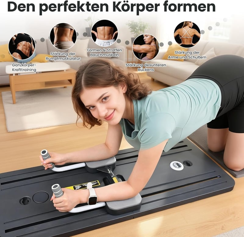 Dercov 5 az 1-ben összecsukható Pilates Reformer otthonhoz ellenállásos szalagokkal