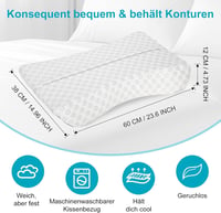 Pernă CPAP Dercov pentru toate măștile, pernă din spumă cu memorie pentru apnee în somn, pentru dormit pe lateral, pe spate și pe burtă, cu reducere a presiunii 4