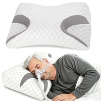 Pernă CPAP Dercov pentru toate măștile, pernă din spumă cu memorie pentru apnee în somn, pentru dormit pe lateral, pe spate și pe burtă, cu reducere a presiunii 1