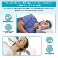 Pernă CPAP Dercov pentru toate măștile, pernă din spumă cu memorie pentru apnee în somn, pentru dormit pe lateral, pe spate și pe burtă, cu reducere a presiunii 3