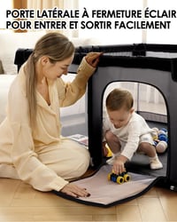 derimkcoa Baby Playpen bababiztos játszókerítés cipzárral - szürke - 130x130x66 cm 5