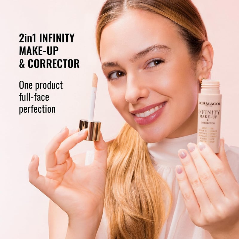 Dermacol Infinity alapozó és korrektor SPF 15 01 Fair - vízálló, hosszantartó