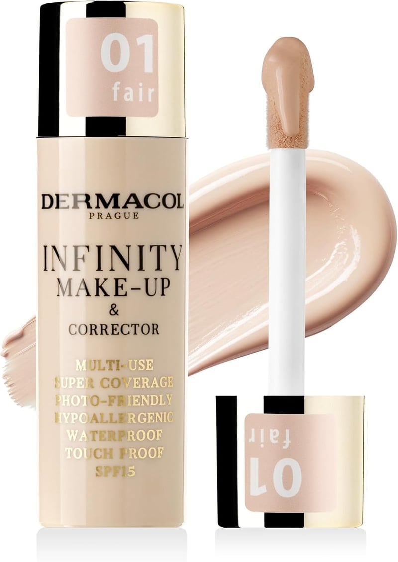 Dermacol Infinity alapozó és korrektor SPF 15 01 Fair - vízálló, hosszantartó