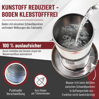 Descena 4L 304 V2A rozsdamentes csirkeitató felülről tölthető baromfi itató itatómelegítővel és fűtőlemezzel kompatibilis tyúkólhoz 10