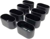 Design61 8x Szék Lábvédő Sapka 38x20mm Ovális Csövekhez PE Fekete 1