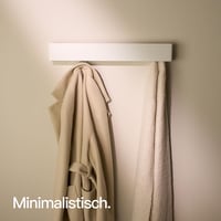 Designfabrik Hamburg Falra szerelhető ruhaakasztó 57 cm fehér modern design rejtett kampókkal 4