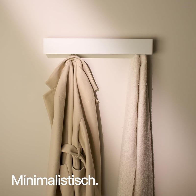 Designfabrik Hamburg Falra szerelhető ruhaakasztó 57 cm fehér modern design rejtett kampókkal