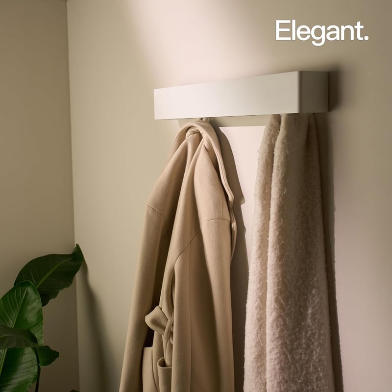 Designfabrik Hamburg Falra szerelhető ruhaakasztó 57 cm fehér modern design rejtett kampókkal