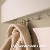 Designfabrik Hamburg Falra szerelhető ruhaakasztó 57 cm fehér modern design rejtett kampókkal 3