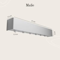 Designfabrik Hamburg Falra szerelhető ruhaakasztó 57 cm fehér modern design rejtett kampókkal 6