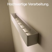 Designfabrik Hamburg Falra szerelhető ruhaakasztó 57 cm fehér modern design rejtett kampókkal 5