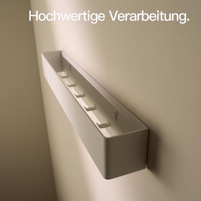 Designfabrik Hamburg Falra szerelhető ruhaakasztó 57 cm fehér modern design rejtett kampókkal