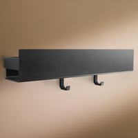 Designfabrik Hamburg fekete zuhanypolc 42 cm fúrésmentes önragasztós fürdőszobai rendező fali polc zuhanykosár 1