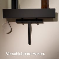 Designfabrik Hamburg fekete zuhanypolc 42 cm fúrésmentes önragasztós fürdőszobai rendező fali polc zuhanykosár 5