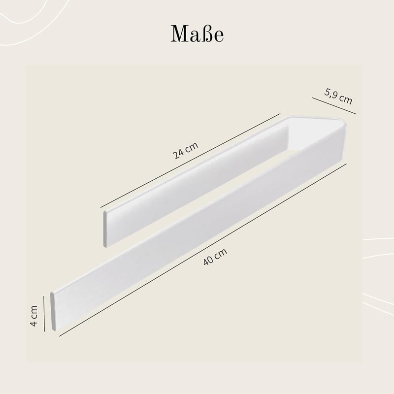 Designfabrik Hamburg fúrás nélküli öntapadós törölközőtartó falra, fehér 40 cm törölköző rúd a fürdőszobába és konyhába
