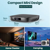 Desobry mini DVD prehrávač k TV s HDMI, 1080P, USB, čítačkou kariet TF, bez regionálneho obmedzenia (multizone) a vrátane káblov 5