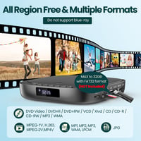 Desobry mini DVD prehrávač k TV s HDMI, 1080P, USB, čítačkou kariet TF, bez regionálneho obmedzenia (multizone) a vrátane káblov 4