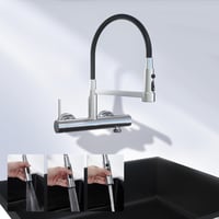 Detbom Fali Konyhai Csap 3/4" Rozsdamentes Acél 3 Sugaras Flexibilis Csővel 1