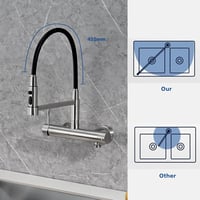 Detbom Fali Konyhai Csap 3/4" Rozsdamentes Acél 3 Sugaras Flexibilis Csővel 5