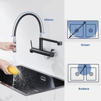 Detbom Fali Konyhai Csap 3/4" Rozsdamentes Acél Rugalmas Csővel 385mm 7
