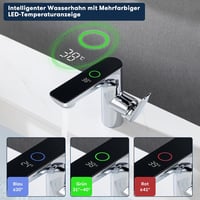 Detbom LED-es Mosdó Csaptelep Króm Egykaron Hidroelektromos Önműködő 2