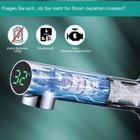 Detbom LED kijelzős mosdó csaptelep zuhanyfunkcióval, 2 sugaras konyhai csap, energiatakarékos egykari mixer 3