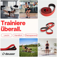Bandă de rezistență originală Deuser din cauciuc natural, vegană, anti-alunecare, bandă de fitness fabricată în Germania pentru antrenamente de forță, fitness și exerciții de yoga 6