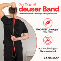 Bandă de rezistență originală Deuser din cauciuc natural, vegană, anti-alunecare, bandă de fitness fabricată în Germania pentru antrenamente de forță, fitness și exerciții de yoga 3
