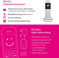 Deutsche Telekom Speedphone 12 IP telefon fehér vezeték nélküli 6