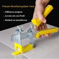 Sistem de nivelare gresie Deuvuo 1 mm, set de 401 piese, 300 clipsuri, 100 pene și clește, unealtă pentru montarea plăcilor ceramice 2