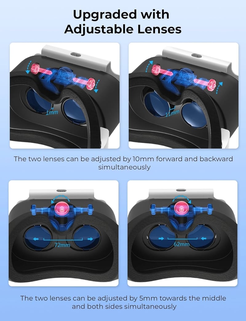 DEVASO VR Szemüveg Nintendo Switch/OLED Konzolhoz - Állítható HD Lencsékkel, 3D Virtuális Valóság Headset Játék Kiegészítő, VR Labo Szemüveg