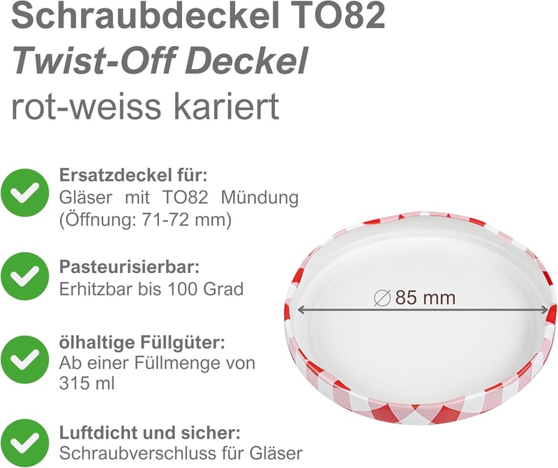 Devitre 20 db Csavaros Tetőfedél TO82 82 mm Piros/Fehér Üvegekhez