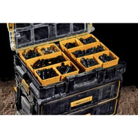 DEWALT ToughSystem 2.0 DS100 DWST83394-1 Organizator – 10 uklonjivih pretinaca, nosivost 20 kg, IP65, metalne šarke i kopče 5