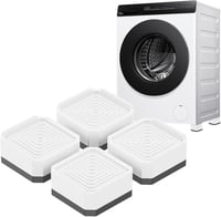 DEWEL 4 db Mosógép Láb Fehér Bútor Emelő Párnák 4 cm Hűtőhöz Ágyhoz - 4cm hoch, White 1