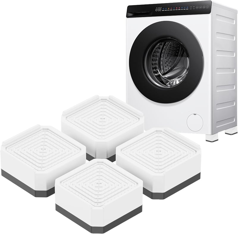 DEWEL 4 db Mosógép Láb Fehér Bútor Emelő Párnák 4 cm Hűtőhöz Ágyhoz - 4cm hoch, White