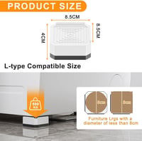 DEWEL 4 db Mosógép Láb Fehér Bútor Emelő Párnák 4 cm Hűtőhöz Ágyhoz - 4cm hoch, White 2