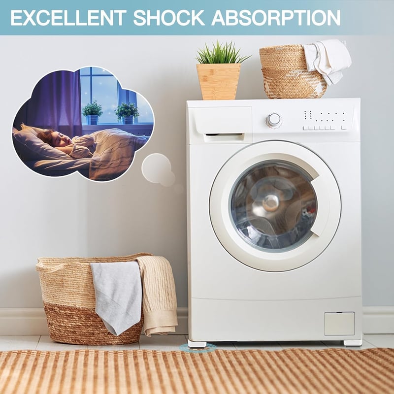 DEWEL 4 db Mosógép Láb Fehér Bútor Emelő Párnák 4 cm Hűtőhöz Ágyhoz - 4cm hoch, White